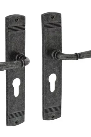 Actieprijs Intersteel deurklink Helena op schild PC72 oud grijs