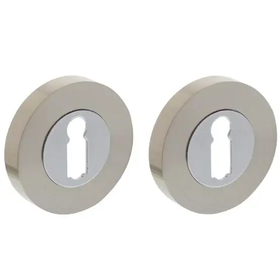 Goedkoop Intersteel sleutelrozetten verdekt ø52x10mm met nokken chroom/nikkel mat