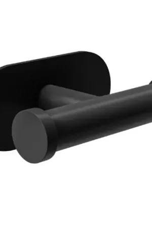Dubbele haak zelfklevend 100x65x45 mm rvs zwart Korting