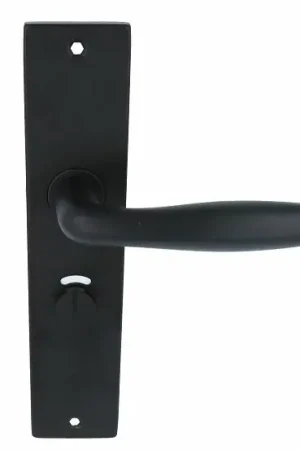 Deurklink Sigaar model Massief zwart Op langschild WC63/8 Voordeelprijs