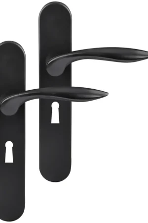 Differnz deurklink Groningen op ovaal schild SL56 mat zwart Snelle Levering