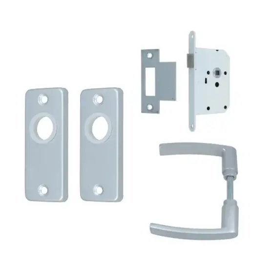 Express Levering AXA set binnendeurbeslag patent rozet blind + loopslot wit