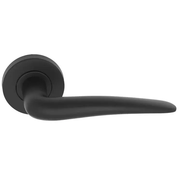 Flitsaanbieding Deurklink BASICS LBXX op ronde rozet mat zwart
