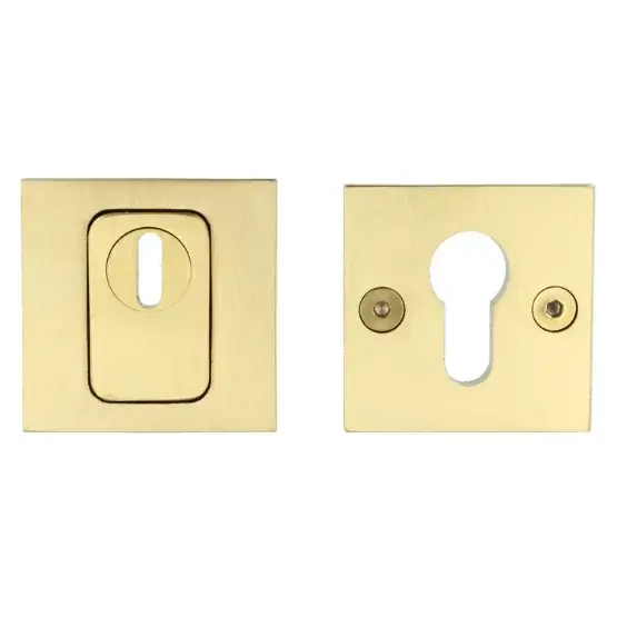 Speciale Aanbieding SKG3 veiligheid-rozet BASICS BSQVEIL met kerntrekbeveiliging vierkant PVD mat goud