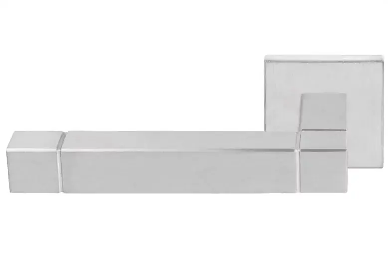 Enkele deurklink links SQUARE JB100 ongeveerd op rozet mat rvs Exclusieve Aanbieding