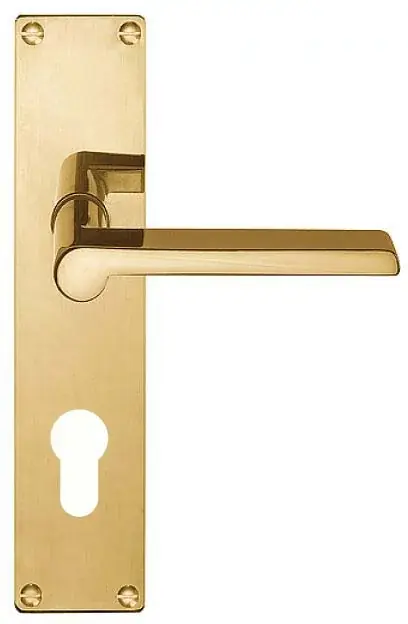 Betrouwbaar Deurklink op schild cilindergat TIMELESS 1927MPY PC72 messing ongelakt