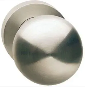 Superprijs Intersteel voordeurknop rond Centraal vast op rond rozet nikkel mat