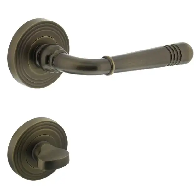 Intersteel deurklink Helena op rozet met wc-sluiting gebruineerd Aanbieding