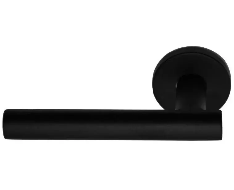 Enkele deurklink links BASICS LBVII-19 op ronde rozet mat zwart Speciale Aanbieding