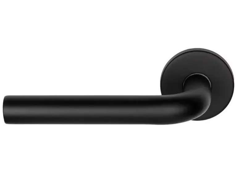 Favoriet Enkele deurklink links BASICS LBIII-19 op ronde rozet mat zwart