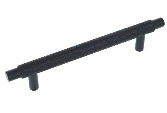 Greep Geribbeld 128 mm mat zwart Uitverkoop
