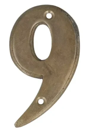 Cijfer 9, klein, brons antiek Fabrieksprijs