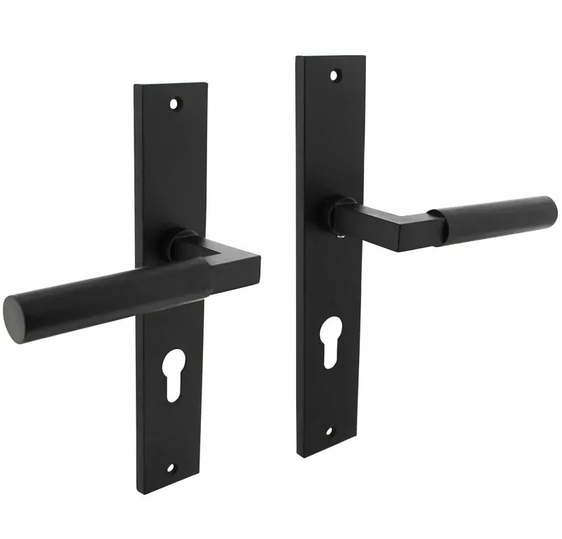 Uitverkoop Intersteel deurklink Bau-Stil op langschild PC72 mat zwart
