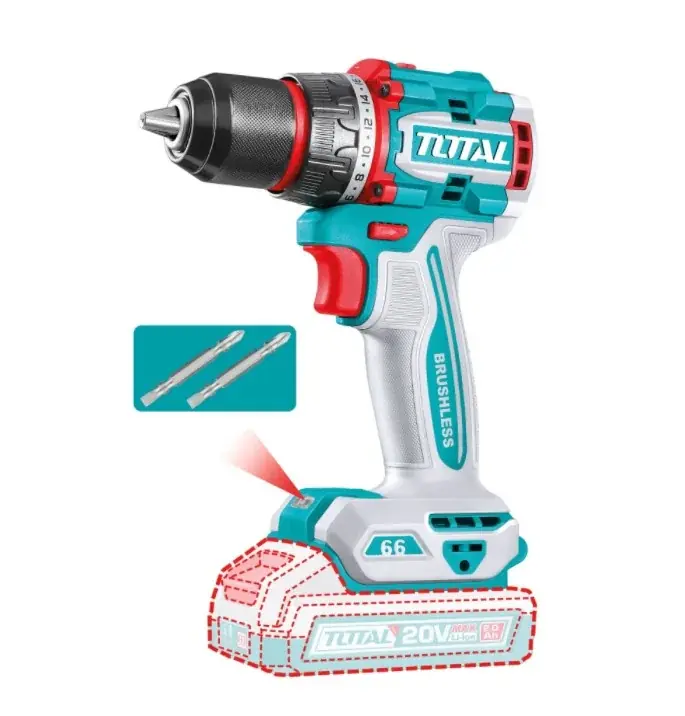 Total boormachine borstelloos TDLI206681 zonder accu 20V Merkproduct