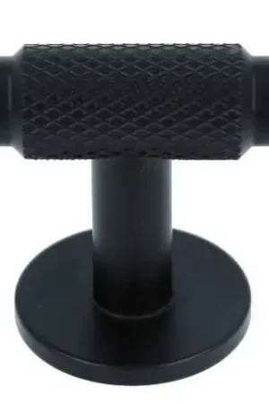T-Knop zamak 54 mm mat zwart Hoge Kwaliteit