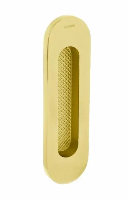 Fabrieksprijs Olivari schuifdeurkom Vico 128×37 mm messing titaan PVD