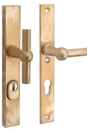 Actieprijs SKG3 PC55 knop/kruk op smalschild Chemin de fer rechts + kerntrekbeveiliging messing antiek