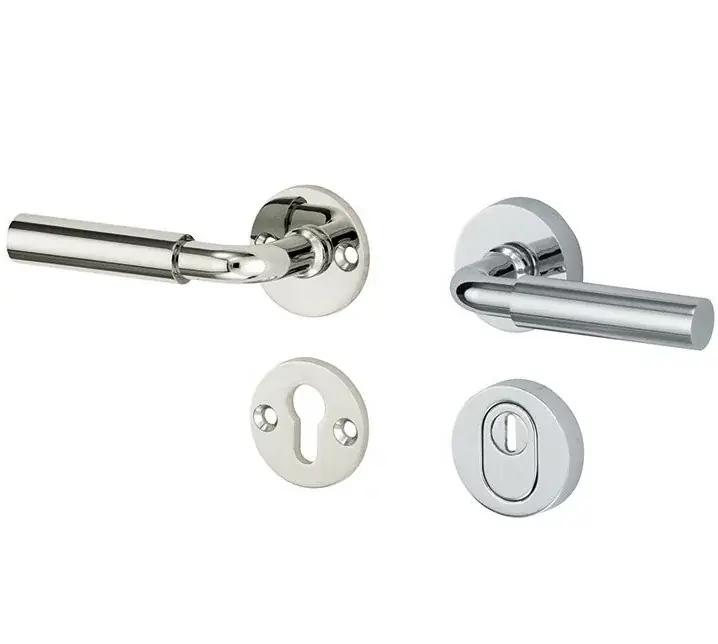 SKG3 kruk/kruk op rozet Frankfurt links + kerntrekbeveiliging glans nikkel/glans chroom Aanbieding
