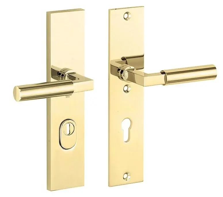 SKG3 PC72 kruk/kruk op schild Bauhaus rechts + kerntrekbeveiliging messing ongelakt Hete Deal