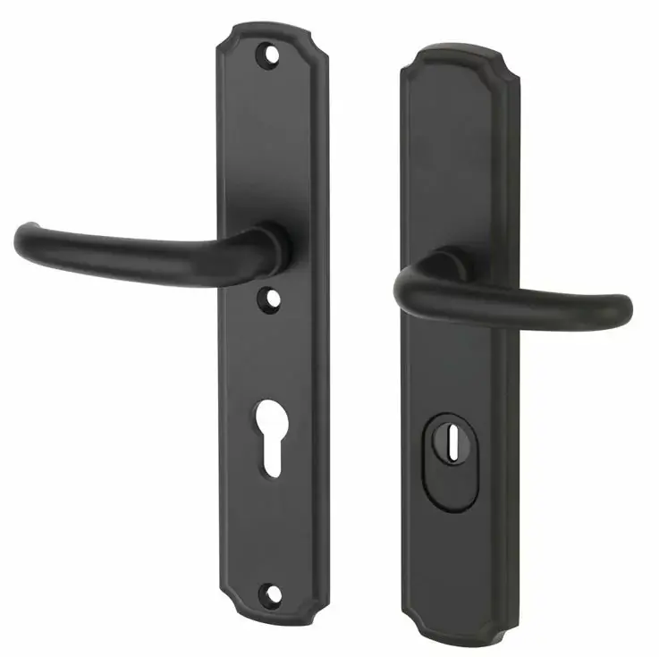 SKG3 PC55 kruk/kruk op schild Halfsabel/Art-Nouveau links + kerntrekbeveiliging mat zwart Lage Prijs