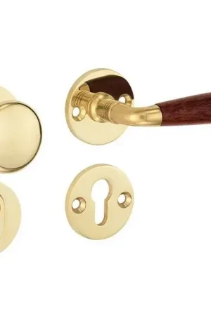 Alleen Vandaag SKG3 knop/kruk op rozet Bonton bubinga rechts + kerntrekbeveiliging messing ongelakt