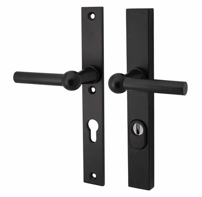 SKG3 PC55 kruk/kruk op smalschild Chemin de fer links + kerntrekbeveiliging mat zwart Gratis Retour