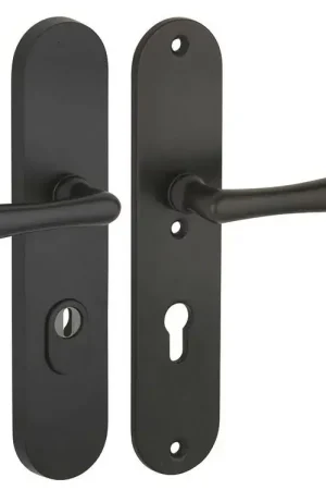 Aanbieding SKG3 PC92 kruk/kruk op ovaal schild Linea rechts + kerntrekbeveiliging mat zwart