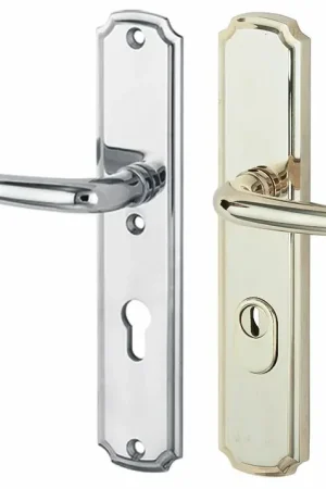 Actieprijs SKG3 PC72 kruk/kruk op smalschild Halfsabel/Art-Nouveau links + kerntrekbeveiliging glans nikkel/glans chroom