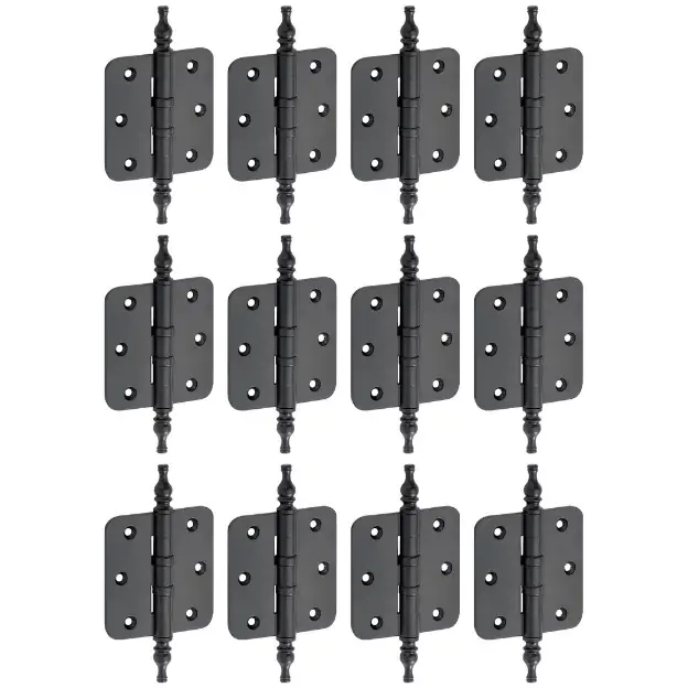 Koop Vandaag Set van 12 kogellagerscharnieren 89×89 ronde hoek vaas mat zwart