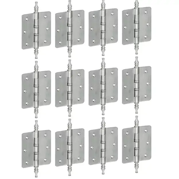 Veilige Betaling Set van 12 kogellagerscharnieren 89×89 ronde hoek vaas mat nikkel ongelakt