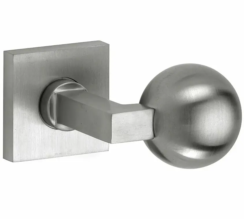 Veilige Betaling Knopkruk op geveerd rozet verdekt Bauhaus mat nikkel ongelakt