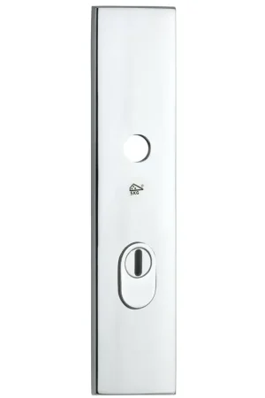 Weekendaanbieding SKG3 rechthoekig schild PC92 buiten met kerntrekbeveiliging glans chroom