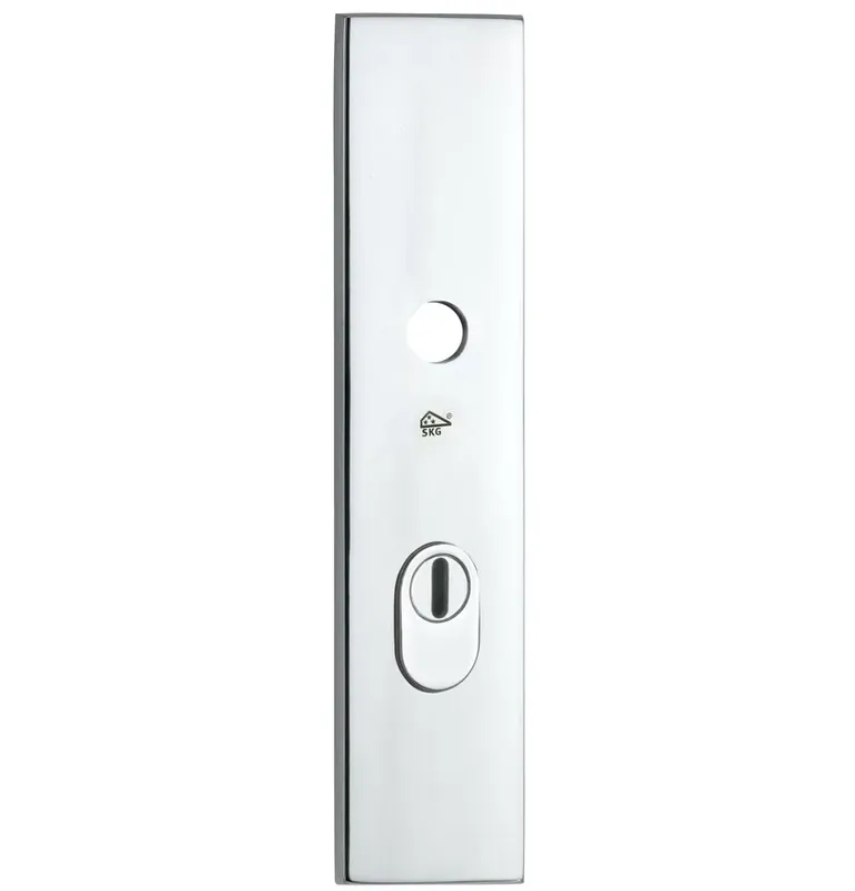 SKG3 rechthoekig schild PC72 buiten met kerntrekbeveiliging glans chroom Gratis Retour
