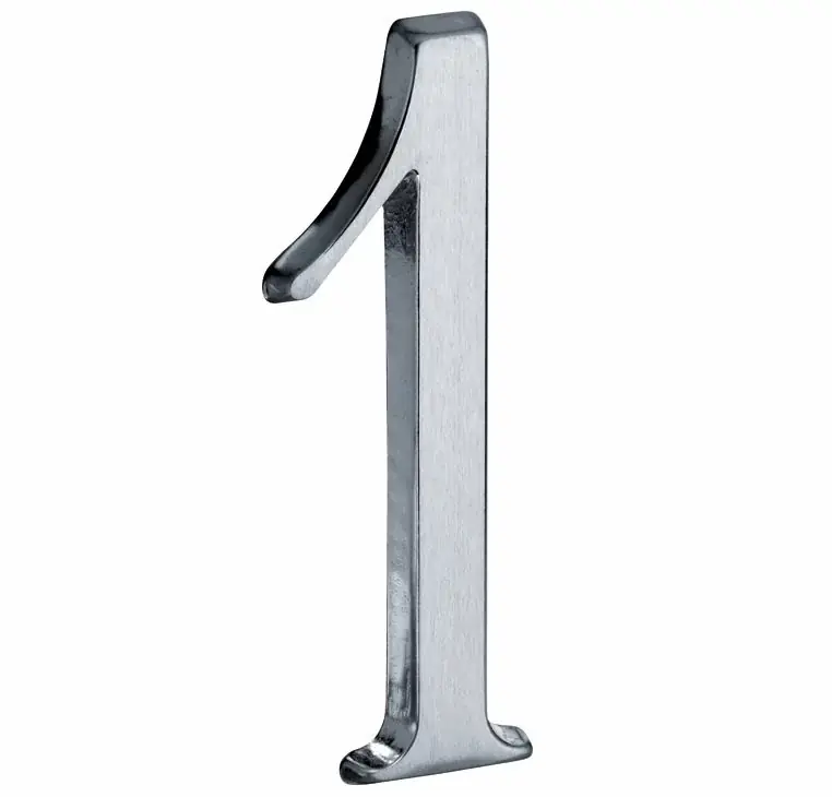 Voordeelprijs Huisnummer 1 Roman 120 mm mat chroom