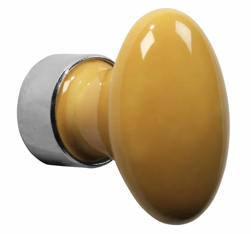 Meubelknop ovaal porselein 33mm glans nikkel/eigeel Aanbieding