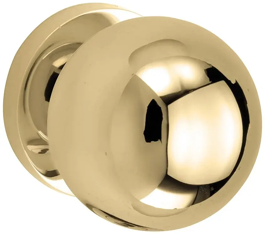 Knopkruk op geveerd rozet Kogel 50mm/Vivo messing ongelakt Veilige Betaling