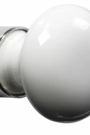 Beperkte Voorraad Meubelknop Paddenstoel porselein 30mm wit/glans nikkel