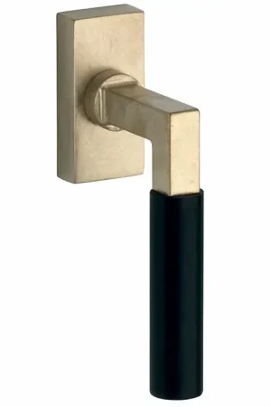 Aanbieding Draaikiepgarnituur Bauhaus ebben messing antiek