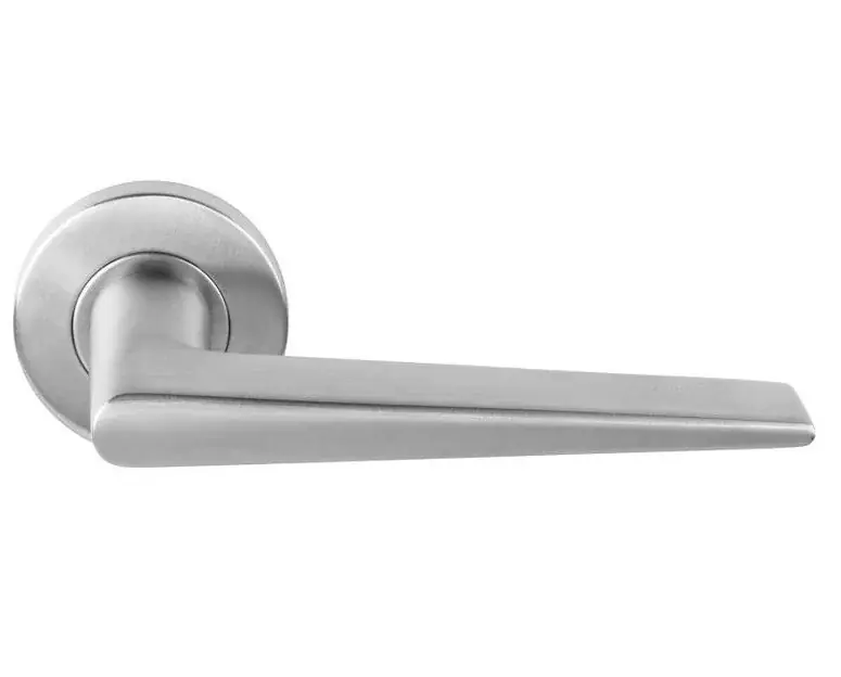Uitverkoop Deurklink Wig op ronde rozet mat rvs