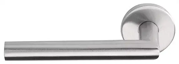 Enkele deurklink links BASICS LBII-19 op ronde rozet mat rvs Superprijs