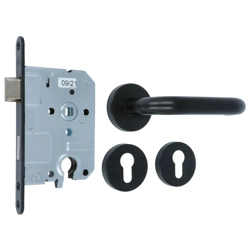 Set binnendeurbeslag deurklink model 3RX op rozet + cilinder insteekslot Express Levering
