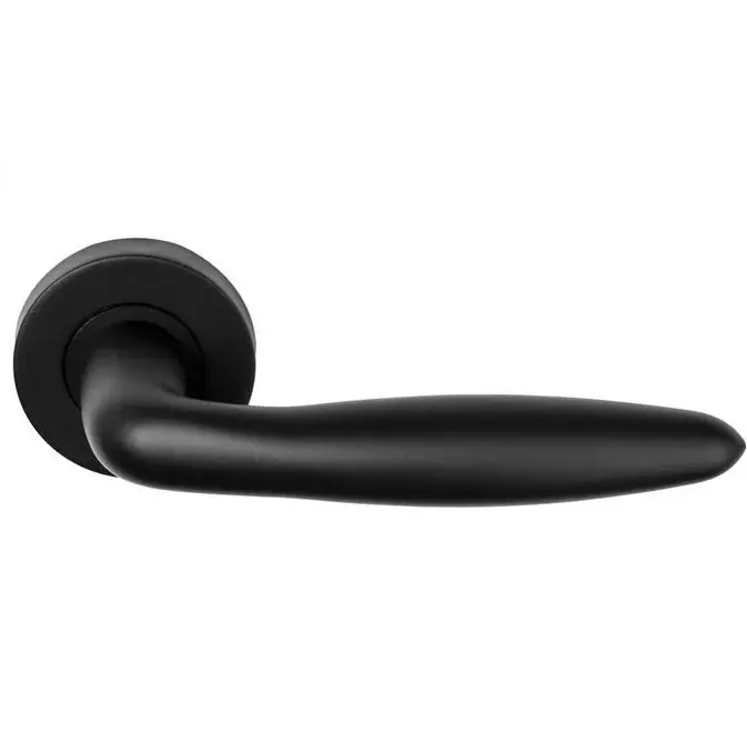 Deurklink BASICS LBXVIIIH op ronde rozet mat zwart Premium