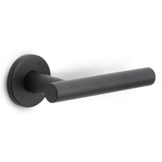 Deurklink BASIC LBVII-19 op ronde rozet mat zwart Dagaanbieding