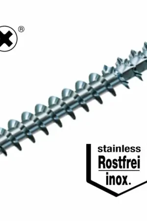 200 stuks rvs 4.5 x 45 mm Spax spaanplaatschroef platkop met pozidrive kruisindruk Koopje