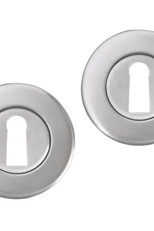 Aanbieding Differnz set van 2 sleutelplaatjes rond mat chroom