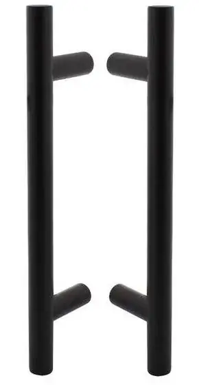 Set deurgrepen T-vorm 400x65x20 HoH 300 mm rvs/mat zwart Flitsaanbieding