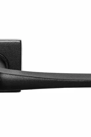 Deurklink Basis Wig op vierkant rozet rvs/zwart Betrouwbaar