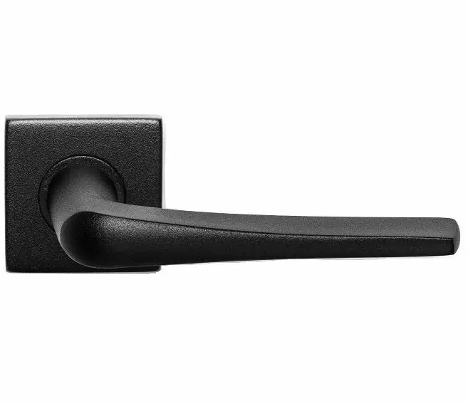 Deurklink Basis Wig op vierkant rozet rvs/zwart Betrouwbaar