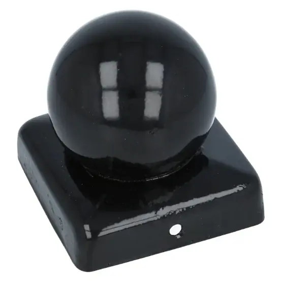Snelle Levering Paalkapje met bol 90×90 mm zwart