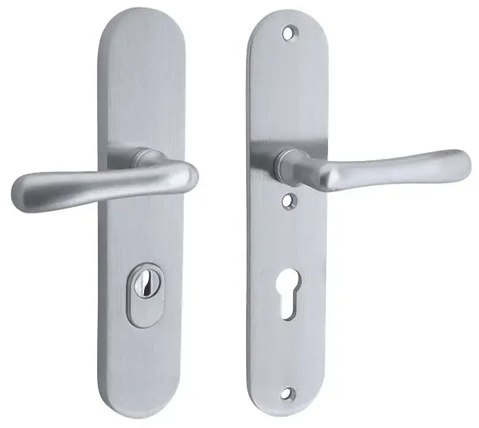 Laatste Kans SKG3 PC72 kruk/kruk op ovaal schild Linea rechts + kerntrekbeveiliging mat chroom